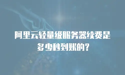 阿里云轻量级服务器续费是多少秒到账的？
