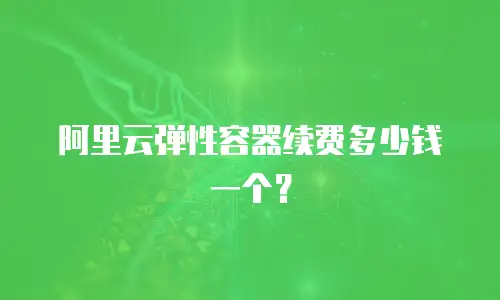 阿里云弹性容器续费多少钱一个？