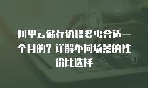 阿里云储存价格多少合适一个月的？详解不同场景的性价比选择