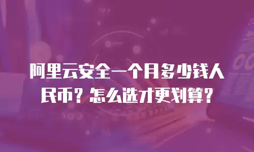 阿里云安全一个月多少钱人民币？怎么选才更划算？