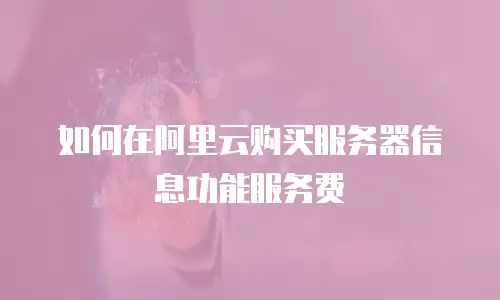如何在阿里云购买服务器信息功能服务费