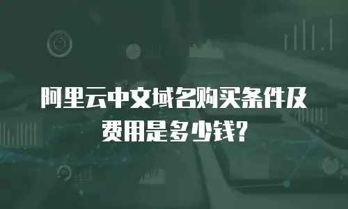 阿里云中文域名购买条件及费用是多少钱？