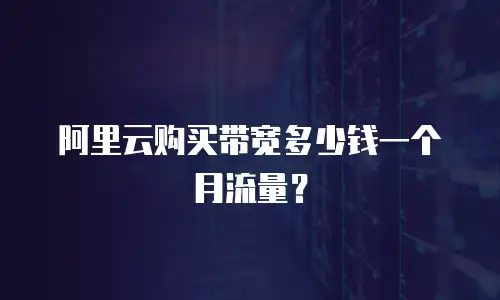 阿里云购买带宽多少钱一个月流量？
