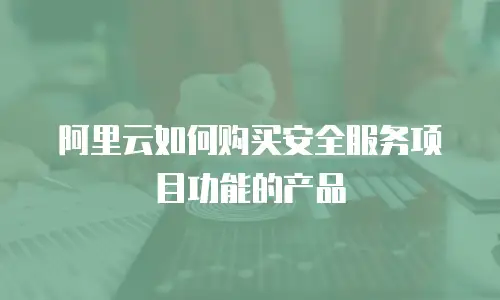 阿里云如何购买安全服务项目功能的产品