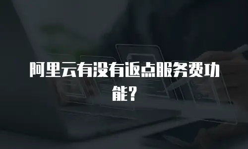 阿里云有没有返点服务费功能？