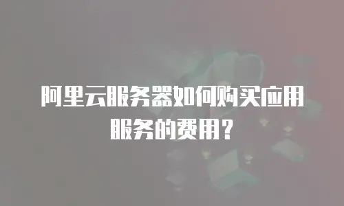 阿里云服务器如何购买应用服务的费用？