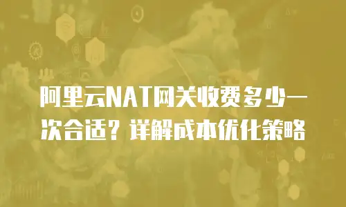 阿里云NAT网关收费多少一次合适？详解成本优化策略