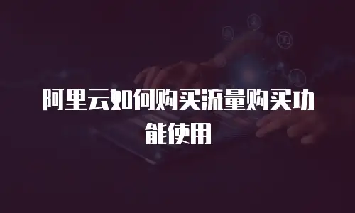 阿里云如何购买流量购买功能使用