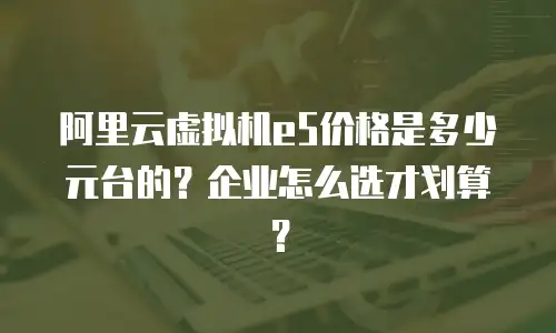 阿里云虚拟机e5价格是多少元台的？企业怎么选才划算？