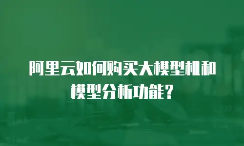 阿里云如何购买大模型机和模型分析功能？