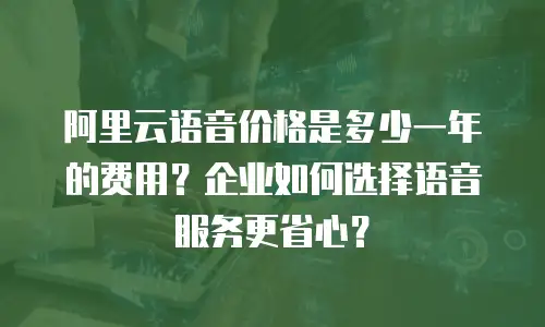 阿里云语音价格是多少一年的费用？企业如何选择语音服务更省心？