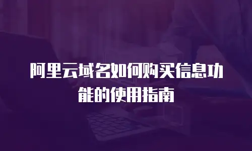 阿里云域名如何购买信息功能的使用指南