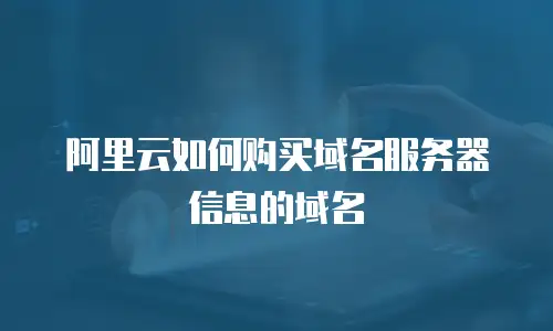 阿里云如何购买域名服务器信息的域名