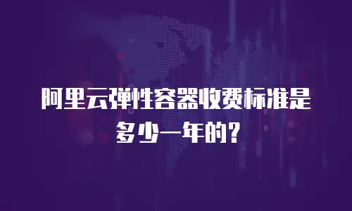 阿里云弹性容器收费标准是多少一年的？