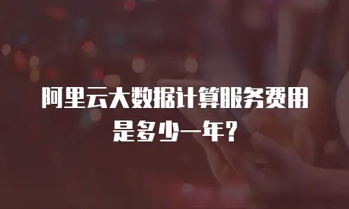阿里云大数据计算服务费用是多少一年？