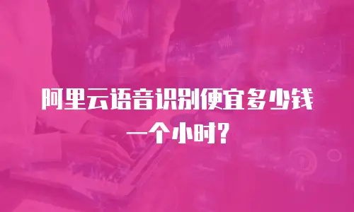 阿里云语音识别便宜多少钱一个小时？