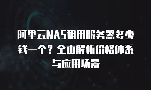 阿里云NAS租用服务器多少钱一个？全面解析价格体系与应用场景