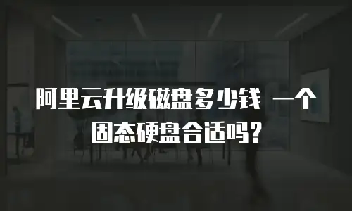 阿里云升级磁盘多少钱 一个固态硬盘合适吗？