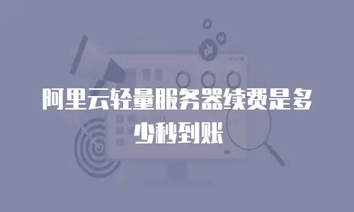 阿里云轻量服务器续费是多少秒到账