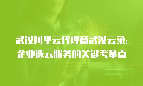 武汉阿里云代理商武汉云象：企业选云服务的关键考量点