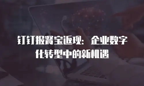 钉钉报餐宝返现：企业数字化转型中的新机遇