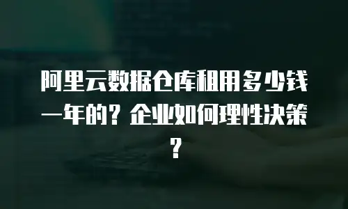 阿里云数据仓库租用多少钱一年的？企业如何理性决策？