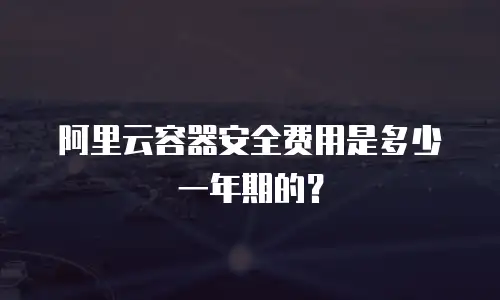 阿里云容器安全费用是多少一年期的？