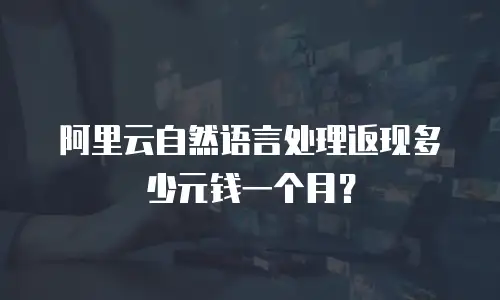 阿里云自然语言处理返现多少元钱一个月？