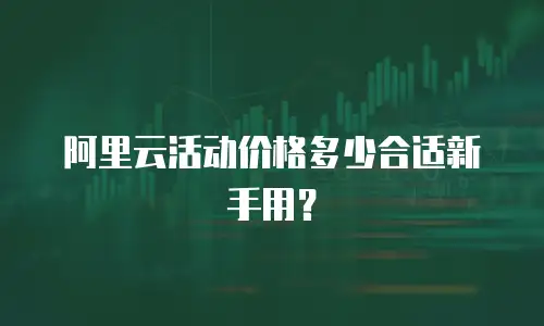 阿里云活动价格多少合适新手用？
