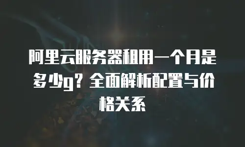 阿里云服务器租用一个月是多少g？全面解析配置与价格关系