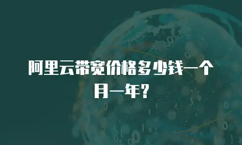 阿里云带宽价格多少钱一个月一年？