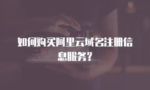 如何购买阿里云域名注册信息服务？