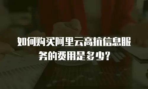 如何购买阿里云高抗信息服务的费用是多少？
