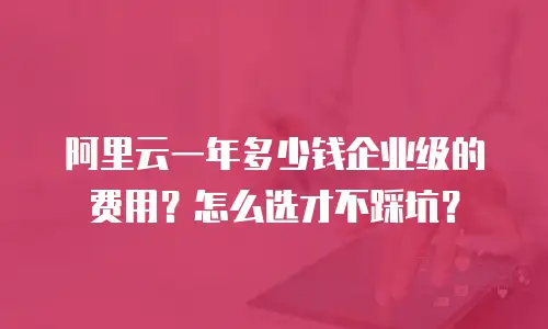阿里云一年多少钱企业级的费用？怎么选才不踩坑？