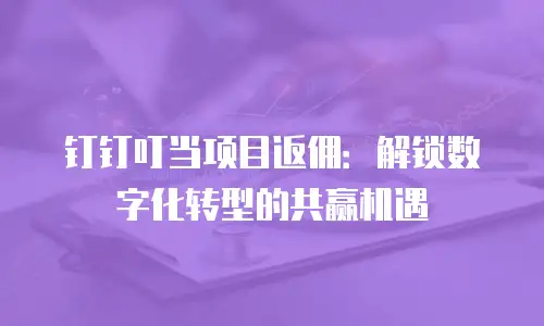 钉钉叮当项目返佣：解锁数字化转型的共赢机遇
