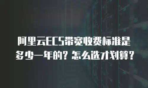 阿里云ECS带宽收费标准是多少一年的？怎么选才划算？