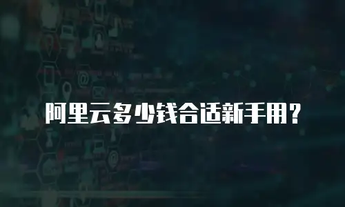 阿里云多少钱合适新手用？