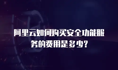 阿里云如何购买安全功能服务的费用是多少？