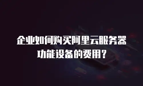 企业如何购买阿里云服务器功能设备的费用？