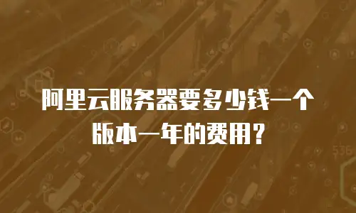 阿里云服务器要多少钱一个版本一年的费用？
