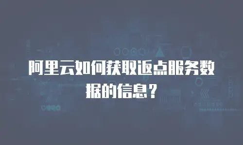 阿里云如何获取返点服务数据的信息？