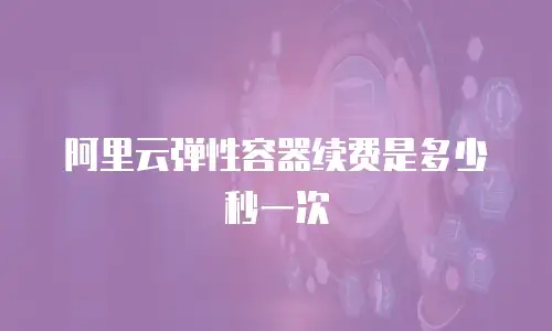 阿里云弹性容器续费是多少秒一次