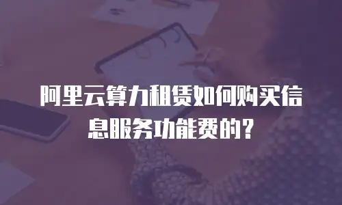 阿里云算力租赁如何购买信息服务功能费的？