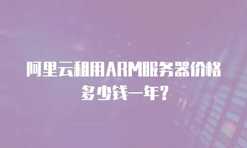 阿里云租用ARM服务器价格多少钱一年？