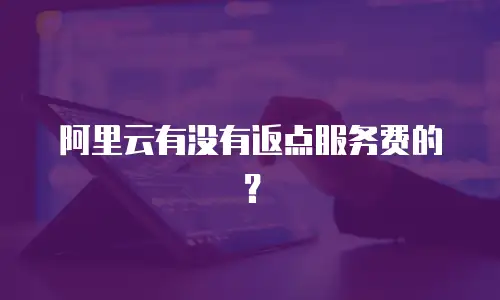 阿里云有没有返点服务费的？