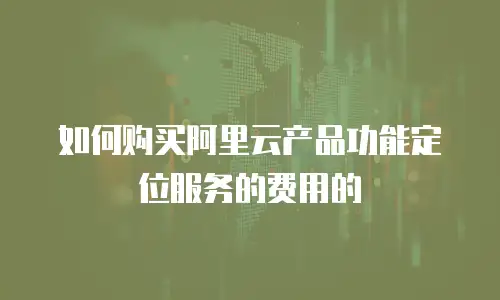 如何购买阿里云产品功能定位服务的费用的