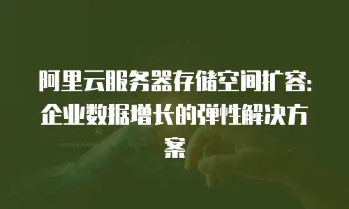 阿里云服务器存储空间扩容：企业数据增长的弹性解决方案