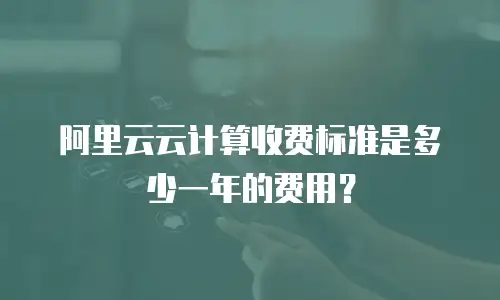 阿里云云计算收费标准是多少一年的费用？