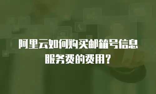阿里云如何购买邮箱号信息服务费的费用？