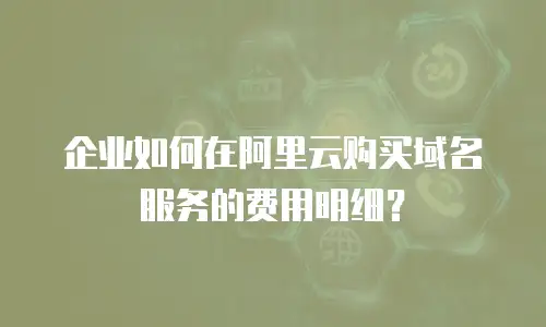 企业如何在阿里云购买域名服务的费用明细？